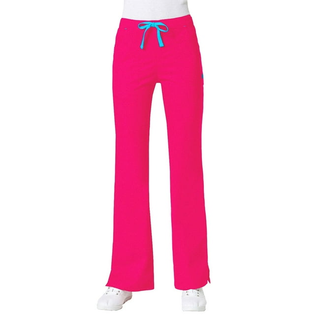 blossom by maevn Pantalon Évasé pour Femmes, Rose Passion/bleu Pacifique, Grand