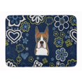 thumbnail image 1 of Carolines Treasures BB5074RUG Bleu Fleurs Boxer Machine Lavable Mémoire Mousse Tapis, 1 of 4
