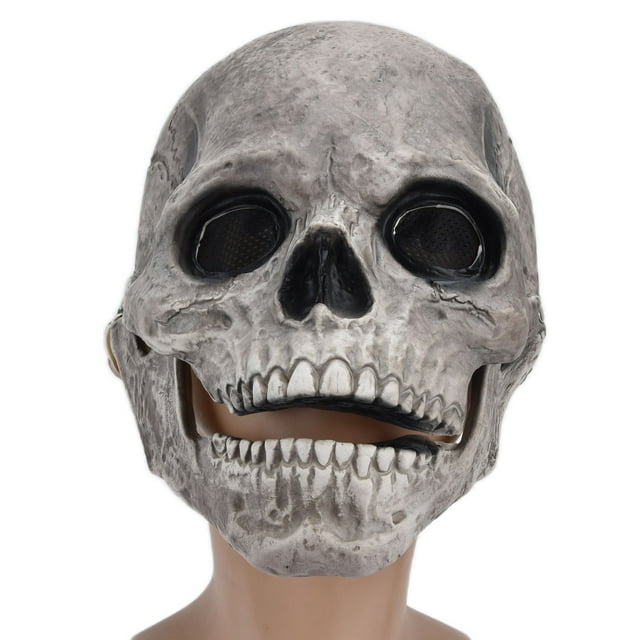 Máscara de cosplay, máscara de calavera de Halloween, máscara de disfraz completo, máscara de látex, diseño elevado