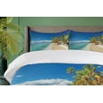thumbnail image 4 of Ambesonne Island Duvet Cover Sets, Sunny Beach at Island Art, 2-Queen, Cobalt Blue and Multicolor, 4 of 7