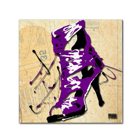 Trademark Fine Art Roderick Stevens 'Purple Strap Boot' 14 x 14 (RS986-C1414GG)
