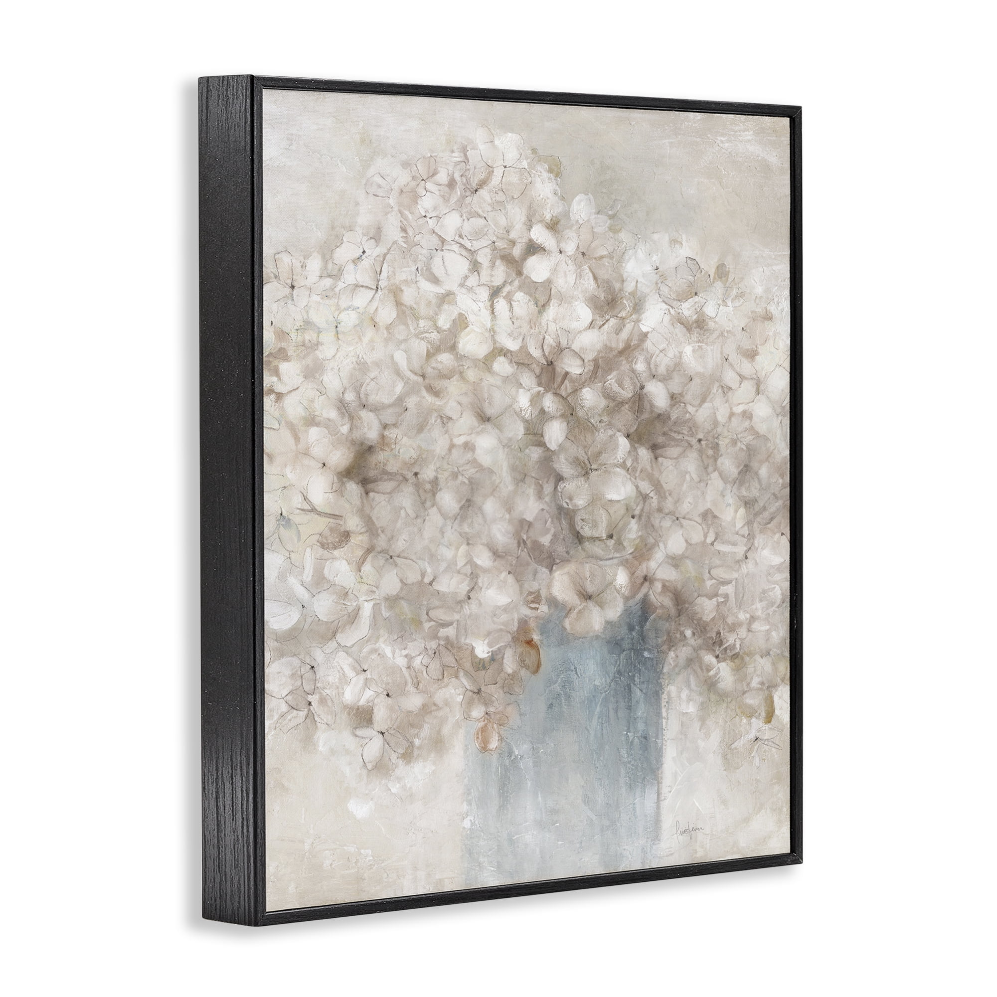 Stupell Industries Soft Clouded Bouquet Botanical & Floral Painting Black Framed Art Print Wall Art, 16 x 20