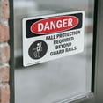 thumbnail image 4 of (2 Pack) Fall Protection Required Beyond OSHA Danger Sign 7 Inch X 5 Inch Vinyl Label Decal Sticker Weather Resistant, UV Protected for Workplace, Business, and Construction Site, Made, 4 of 7
