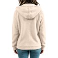thumbnail image 6 of Nestiefly Oversized Fleece Jackets For Women Fashion 2026 Cardigan Coat Shaggy Warm Winter Outerwear Beige 2XL, 6 of 8