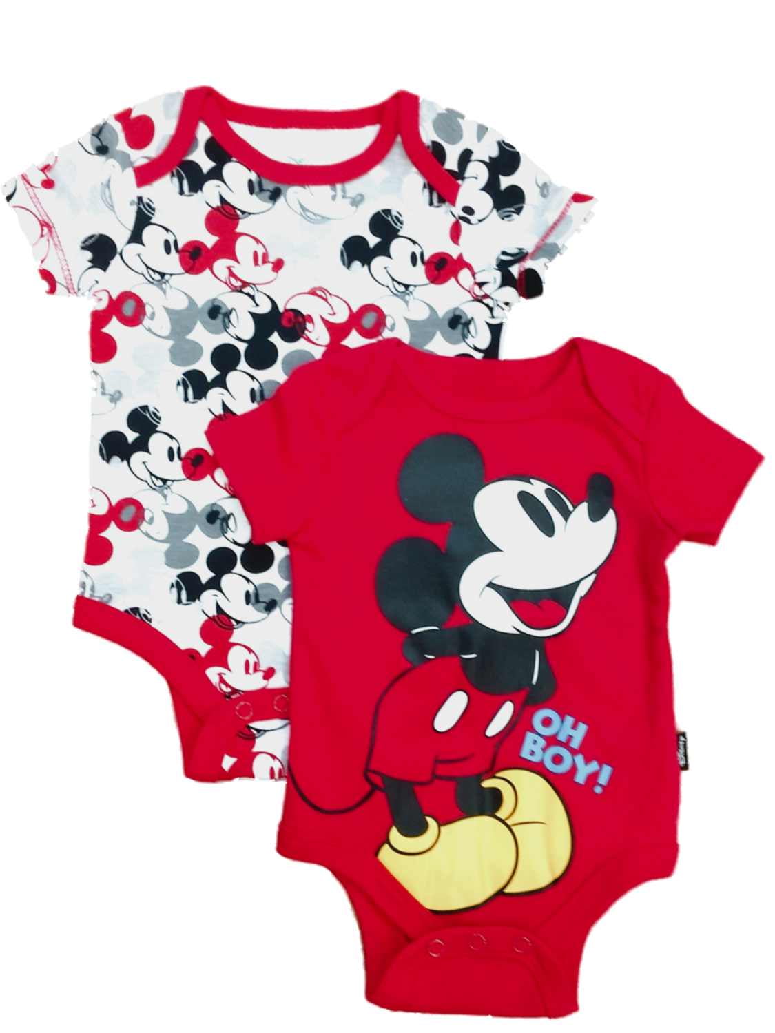 Disney Infant Boys 2pc Red Mickey Mouse Bodysuit Set Baby Creeper