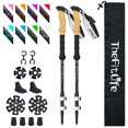 thumbnail image 1 of Bastones de senderismo TheFitLife, de fibra de carbono, plegables, blancos, 1 of 7