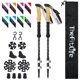 thumbnail image 1 of Bastones de senderismo TheFitLife, de fibra de carbono, plegables, blancos, 1 of 7