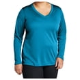 thumbnail image 2 of Yellow Rooster Women's Long Sleeve PosiCharge Competitor V-Neck Tee Atomic Blue S, 2 of 7