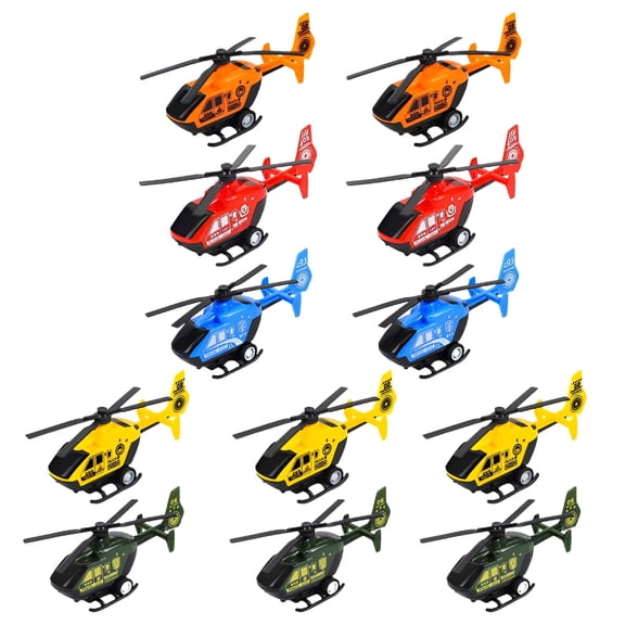 BESTSKY 12Pcs Children Airplanes Toys Pull Back Power Helicopter Toys Pullback Helicopters