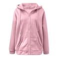 thumbnail image 6 of Zip Up Hoodies for Women 2025 Long Sleeve Plain Oversized Hoodie with Pockets Hooded Sweatshirt Women Jacket, 6 of 8