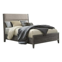 Intercon Furniture Portia Bedroom Queen Bed with Upholstered Headboard in Gray