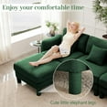 thumbnail image 6 of Modular Sectional Sofa, 3-Seat Cloud Couch Style Boucle Fabric Recliner, L Shaped Couch for Living Room Shell-Shaped Armrests Cylindrical Legs Green Sofa with Ottoman, Bedroom, Apartment, 6 of 9
