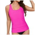 thumbnail image 5 of GEWSEY Women Tankini Top Only - High Neck Bathing Suit Tummy Control Swim Top 2025 Hot Pink, M, 5 of 9
