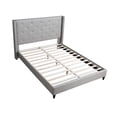 thumbnail image 3 of Best Master Furniture Valentina Lit Plateforme Double à Dossier Ailé en Tissu de Lin, Gris, 3 of 3