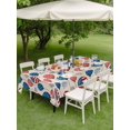 thumbnail image 4 of Outdoor Tablecloth with Umbrella Hole for Patio/Picnic/Party/Camping, Independence Day Waterproof Table Cloth Rectangle Table Cover Washable, American Flag Balloon Firework Linen (60"x 84"), 4 of 9