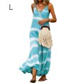thumbnail image 1 of Vestido largo con cuello en V Ropa de verano Vestido suelto sin mangas a rayas, Verde, L Methold AP001806-18, 1 of 5