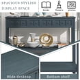 thumbnail image 3 of 60" Long Console Table, Rustic Solid Wood Accent Sideboard Buffet Storage Cabinet with 4 Drawers and Bottom Shelf, Multifunctional Entryway Sofa Table for Living Room Bedroom Hallway, Navy, 3 of 7