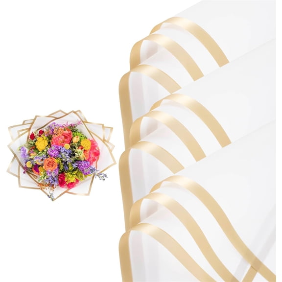 10 Sheets Flower Wrapping Paper, NOGIS White Floral Bouquet Wrapping Paper, Waterproof Korean Florist Supplies Packaging Paper for DIY Crafts Wedding Birthday Gift