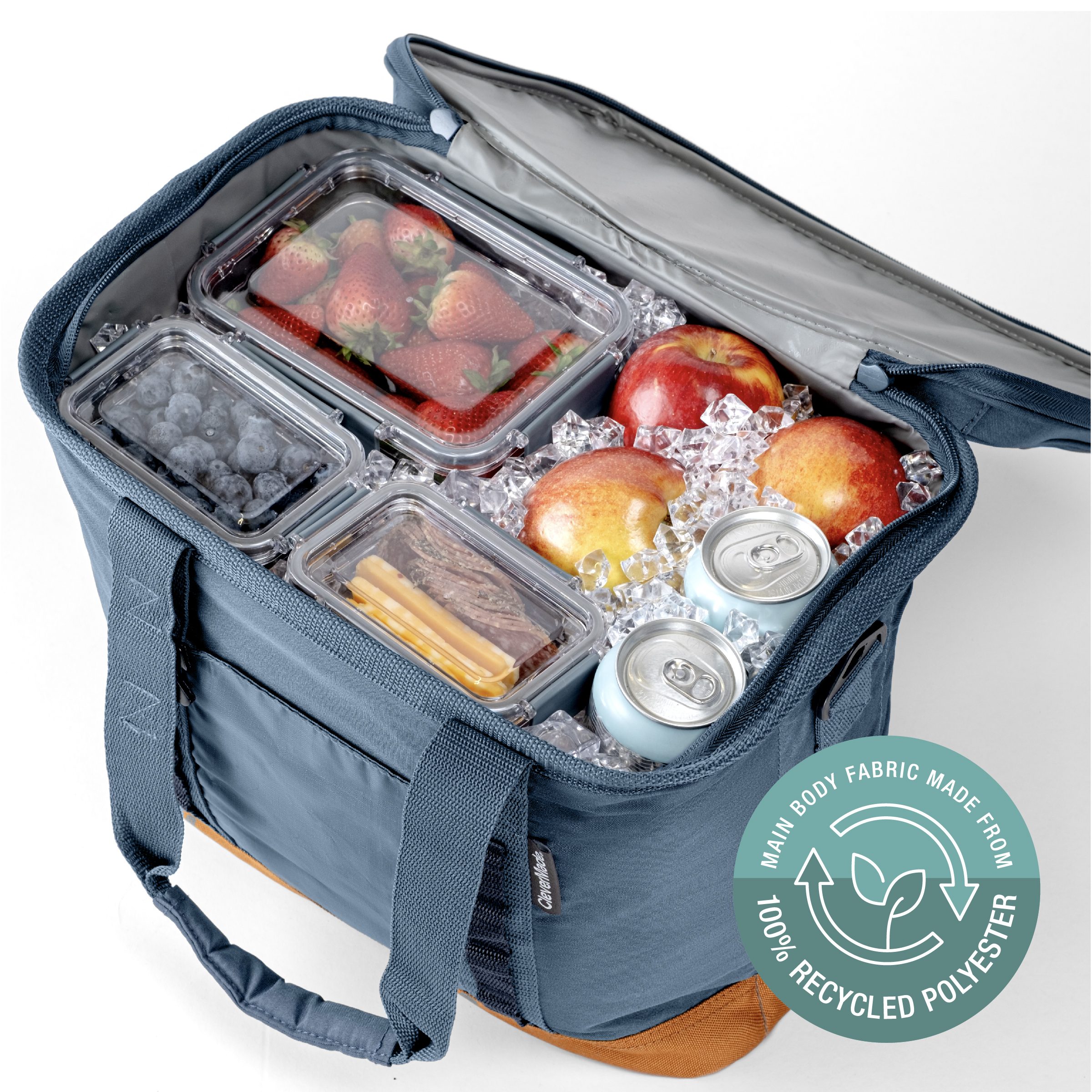 CleverMade Tahoe 30-Can Foldable Cooler Bag, Ocean Blue photo 5