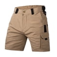 thumbnail image 2 of Men's Tactical Cargo Shorts with Multi Pockets and Ripstop Fabric Featuring Belt Loops and Reinforced Stitching Khaki S, 2 of 4