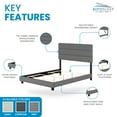 thumbnail image 4 of Boyd Sleep Ravenna Gray Linen Queen Size Upholstered Platform Bed Frame with Adjustable Headboard, Qualified Box Spring or Foundation Required for Use, 4 of 13