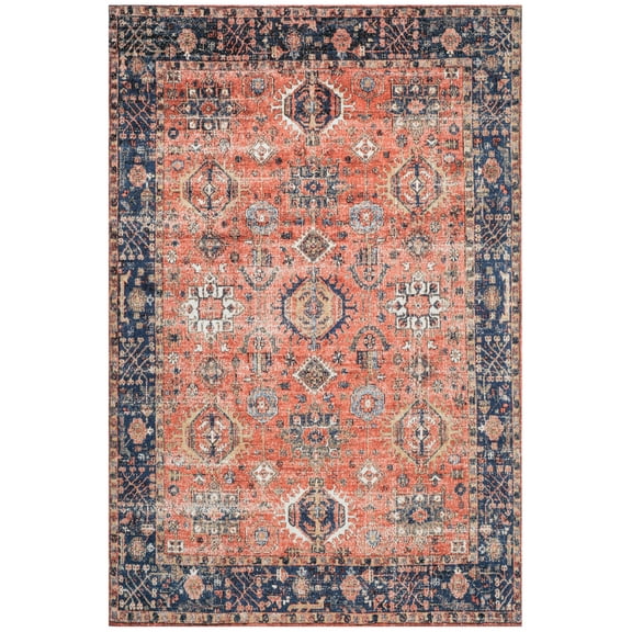 SAFAVIEH Classic Vintage Caroline Medallion Area Rug, Rust/Navy, 5' x 8'