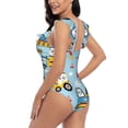 thumbnail image 5 of Yiaed Building Truck Print Women's Ruffled One Piece Swimsuit V Neck Swimwear Slimming Monokini for Woman-XX-Large, 5 of 8