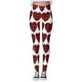 thumbnail image 1 of Gibobby Leggings Afelpados Pantalones Pilates Love Print Valentine's Women's Leggings Running Day Stripes Pantalones para correr（Blanco， XXL), 1 of 5