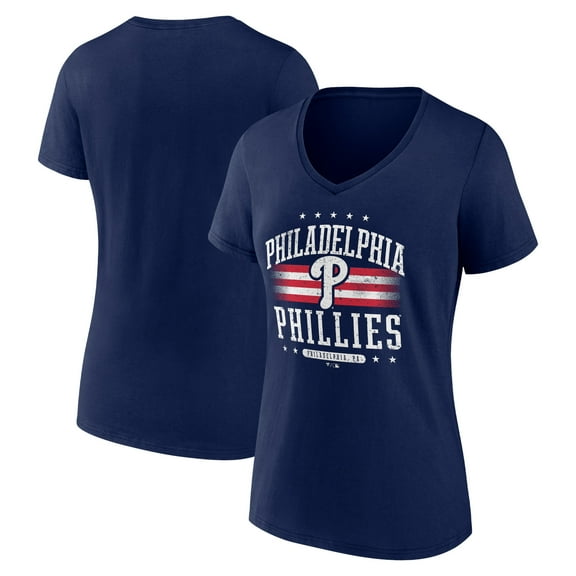 Women's Navy Philadelphia Phillies Americana Team V-Neck T-Shirt