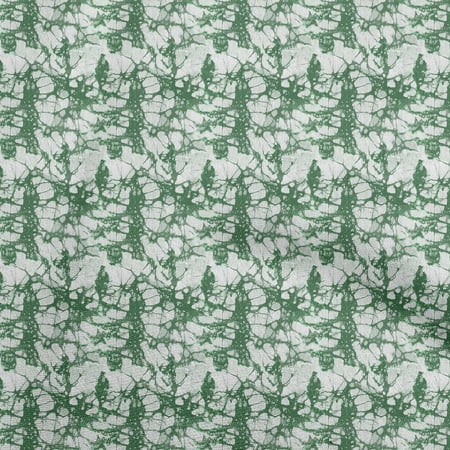 oneOone Viscose Chiffon Green Fabric Aian Batik Fabric For Sewing Printed Craft Fabric By The Yard 42 Inch Wide