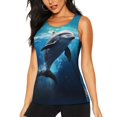 thumbnail image 1 of Balery Ice Blue Ocean Cute Dolphin Camiseta sin mangas estampada ligera para mujer, tops de entrenamiento sin mangas, camisetas de yoga transpirables de secado rápido.-Medium, 1 of 7