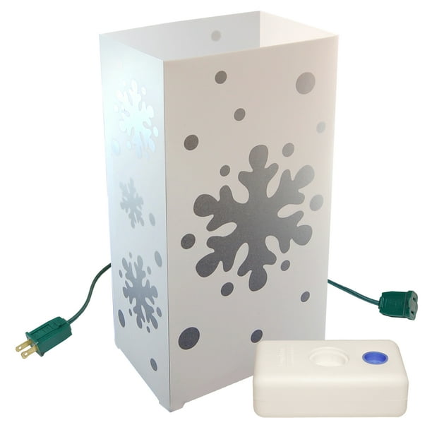 LumaBase Electric Luminaria Kit with LumaBases, 10 Count Snowflake