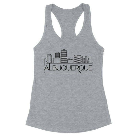 Skyline Albuquerque Tank Top Fitted Racerback Women's Medium Heather Grey