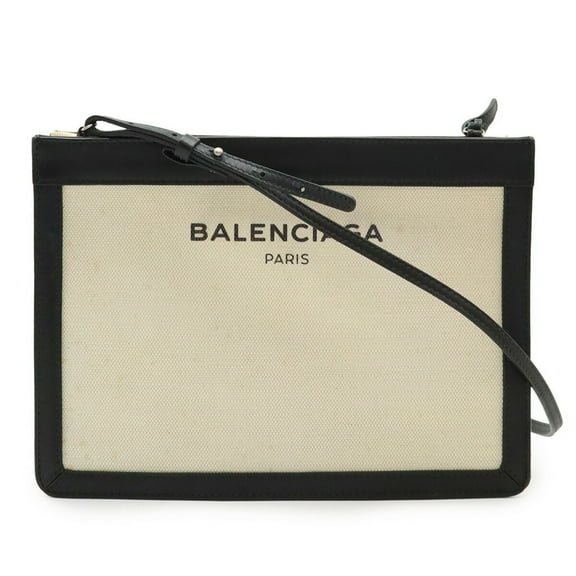 Pre-Owned BALENCIAGA Navy Pochette Shoulder Bag/Clutch Bag in Canvas and Leather,... (Good)