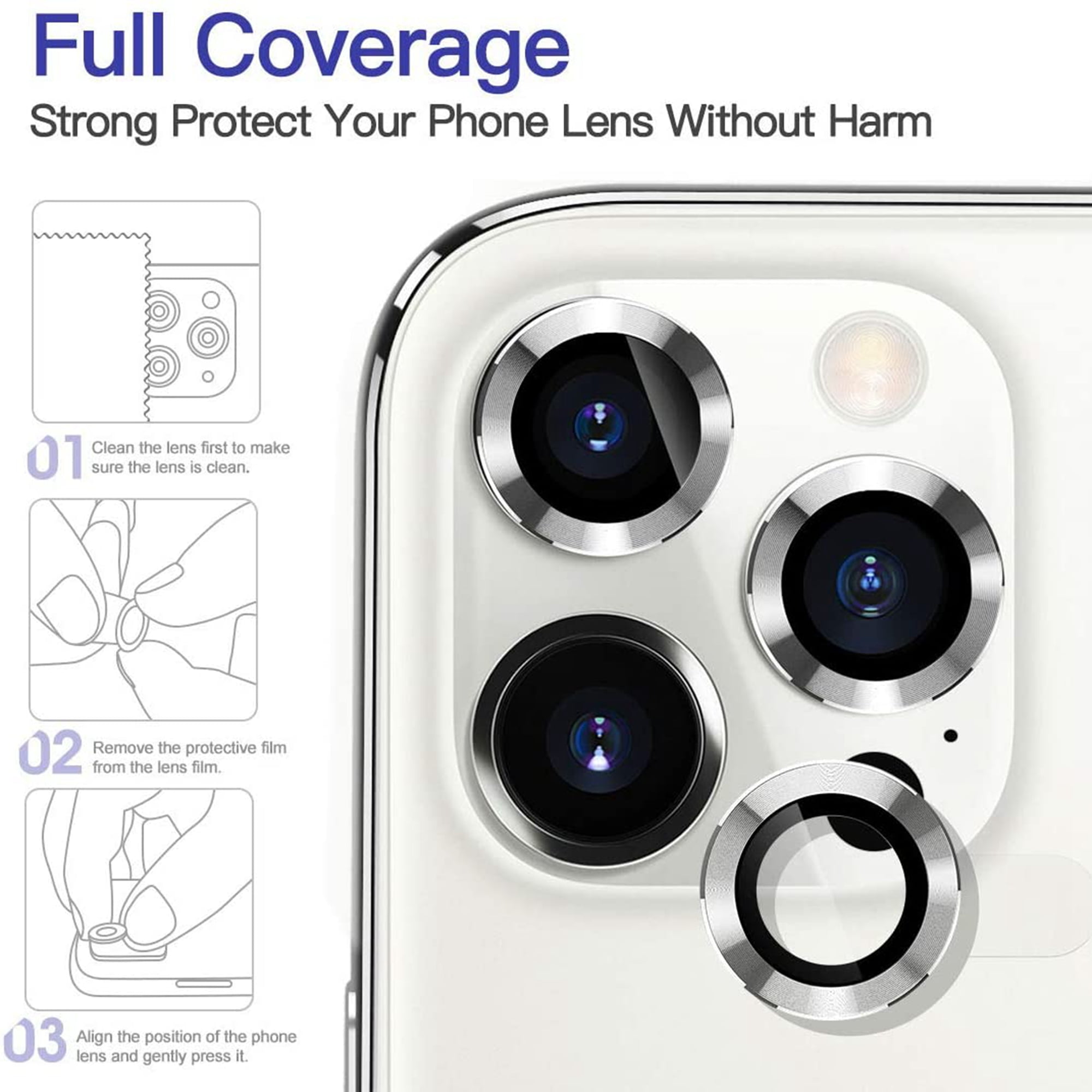 Besegad Metal Rear Camera Ring Guard Circle Cover Lens Protector