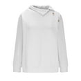 thumbnail image 4 of Sakmal Sweatshirts Women White Athletic Workout Fall Sweatshirts Loose Fit Solid Fall Fashion Tops, 4 of 5