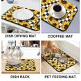 thumbnail image 4 of Washable Rubber Sunflower Cute Floral Dish Drying Mats for Kitchen Counter Home Large Coffee Bar Pad Accessories and Decor for Utensils Stemware 18''x24'', 4 of 7