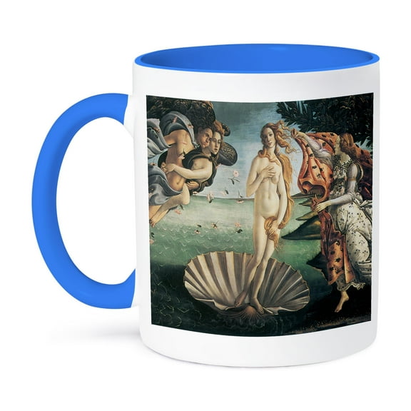 3dRose, Birth of Venus by Sandro Botticelli, 15oz Two-Tone Blue Mug