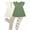 Cream/Loden, variant on Girls Cream & Loden Green Short Sleeve Tops & legging Sets, Size 12, 4-PCS