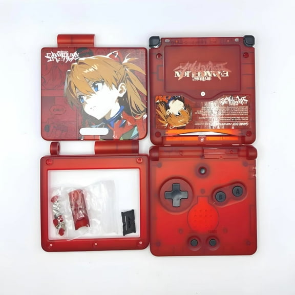 Retro Handheld Console Shell Replacement Set, EVA Red Protective Case Kit for GBA SP – Collector’s Limited Edition Frosted Finish