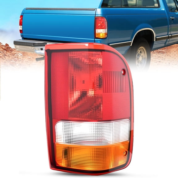 Nilight Taillight Assembly Compatible with 1993 1994 1995 1996 1997 Ford Ranger Red Clear Tail Light OE Style Rear Lamp Replacement Passenger Side