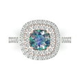 thumbnail image 2 of 1.615 ct Round Cut Blue Moissanite Solitaire with Accents Engagement Ring for Women in 14K White/Rose Gold, 2 of 2