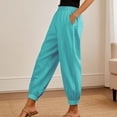 thumbnail image 2 of oqasdz Women's Elegant Casual Trousers with Side Pocket Slim Leg Soft Solid Color Knit Pants Comfort and Stretch Outdoor Activities, 2 of 5
