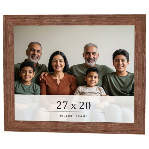 27x20 Frame Brown Farmhouse Solid Wood Picture Frame Width 1.5 Inches | Interior Frame Depth 0.5