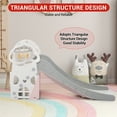 thumbnail image 4 of Kids Slide, 3 In 1 Toddler Slide with Basketball Hoop and Ball, Freestanding Baby Playset with Long Slope, Foldable Plastic Slide Climber Set for Indoor, Outdoor, Backyard, 4 of 10