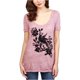 thumbnail image 2 of Camiseta básica Lucky Brand Flocked Burnout para mujer, roja, pequeña Lucky Brand Camiseta básica, 2 of 2