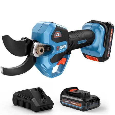 SENIX 20V Cordless Brushless Electric Pruning Shears with 2.0Ah Battery & Charger, Dual-Mode 1.5" Max Cutting, SK5 Blade, GPSX2-M1