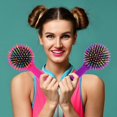 thumbnail image 3 of Pack of 2 Rainbow Volume Brushes Detangling Hair Brushes Hair, 3 of 5
