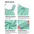 thumbnail image 4 of JWD Womens Two Piece Pajama Set Soft Sleeveless Ruffle Strap Cami Top and Long Pants Lightweight Lounge Sleepwear Green Butterfly L, 4 of 7