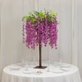thumbnail image 2 of Efavormart 4ft Tall Lavender Lilac Wisteria Tree with Cascading Silk Flowers – Faux Floral Display with Real Wood Trunk for Wedding & Event Decor, 2 of 5
